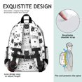 thumbnail image 5 of Black and White Cat and Heart Cute School Backpack Bag for School with Padded Back and Adjustable Shoulder Straps 15.25"x11.5"x5.25", 5 of 5