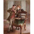 thumbnail image 2 of Walker, Frederick 26x32 Black Ornate Wood Framed with Double Matting Museum Art Print Titled - A Drawing Room Scene, 2 of 4