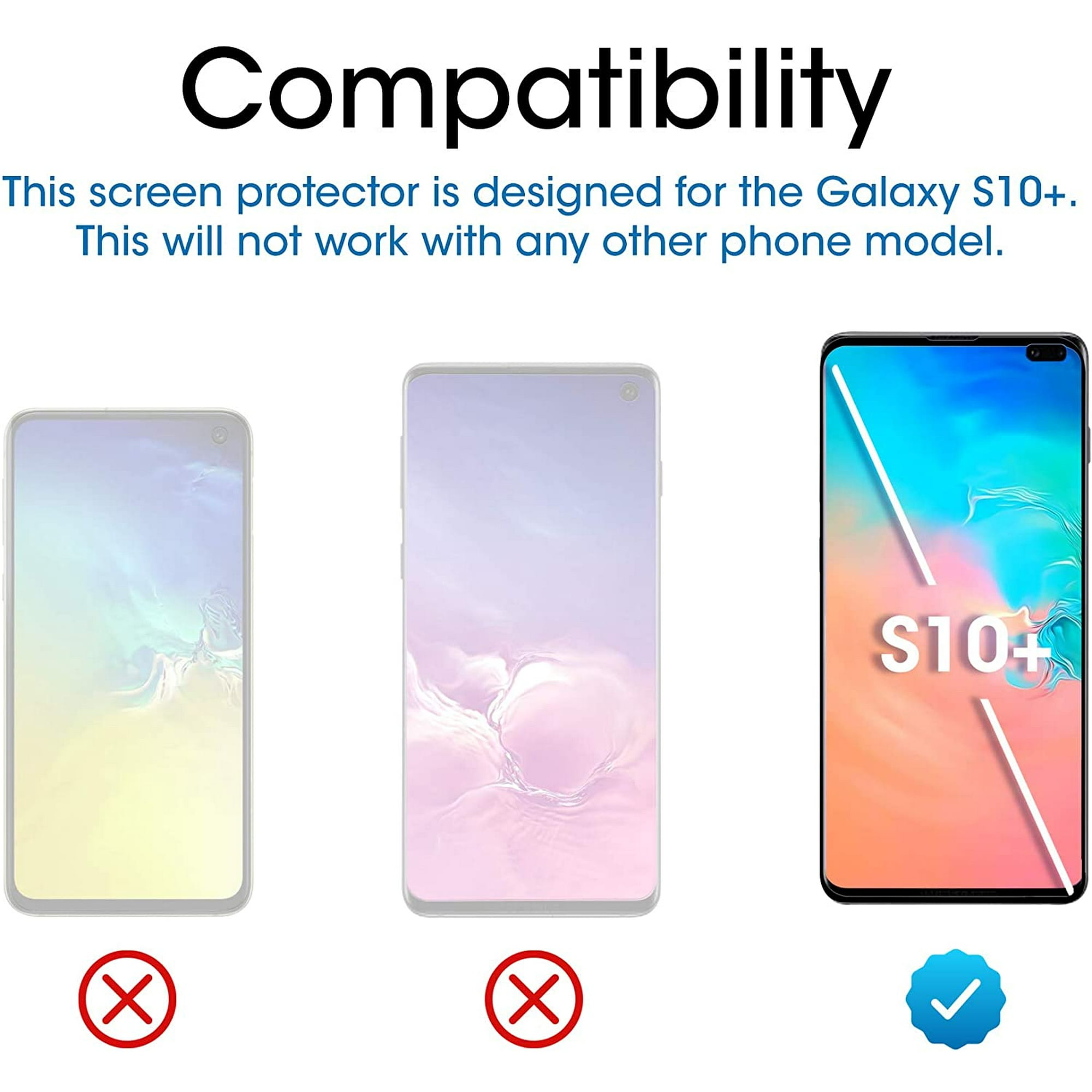 Sparkle Veil Savant Galaxy S10 Plus Screen Protector Glass, amFilm Full Cover (Not Compatible  with Fingerprint Scanner) Tempered Glass | Walmart Canada