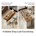 thumbnail image 4 of Nordee 59" Extra Large Kitchen Island with Power Outlet, Drop Leaf &Tra Trash Can Storage, White, 4 of 6