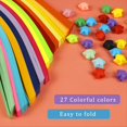 thumbnail image 4 of 1350 Hojas de Tiras de Papel de Estrella, 27 Colores Surtidos, Papel de Estrella Lucky Wish, Papel de Estrella de Doble Cara para Niños y Adultos, 4 of 6