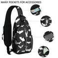 thumbnail image 2 of Sling Backpack,Halloween Bat Silhouettes Crossbody Bag with Water Bottle Holder,Waterproof Sling Bag for Men/Women with Chest Phone Holder for Hiking,Travel, 2 of 6