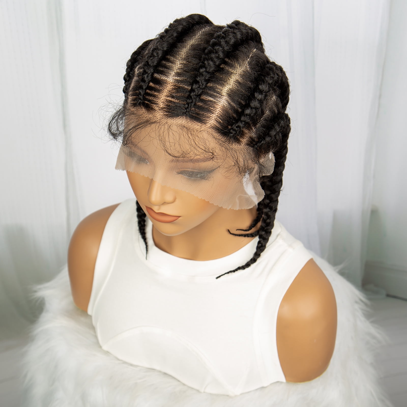 Synthetic Full Lace Cornrow Box Braids Wig 14Inches Short Braided Lace Front Wigs for Women Jumbo Knotless Box Braid Lace Wigs