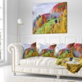 thumbnail image 2 of Designart Colorful Autumn Landscape in Mountains - Landscape Printed Throw Pillow - 16x16, 2 of 4
