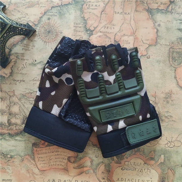 Guantes de medio dedo para deportes al aire libre para niños, equitación, montañismo, patinaje sobre ruedas, lucha, transpirables, para hombres y mujeres, tácticas