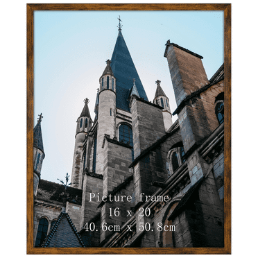 16x20 Picture Frame for Wall Mounted Display Vertically or Horizontally, Brown Photo Poster Frame for Bedroom Living Room Office