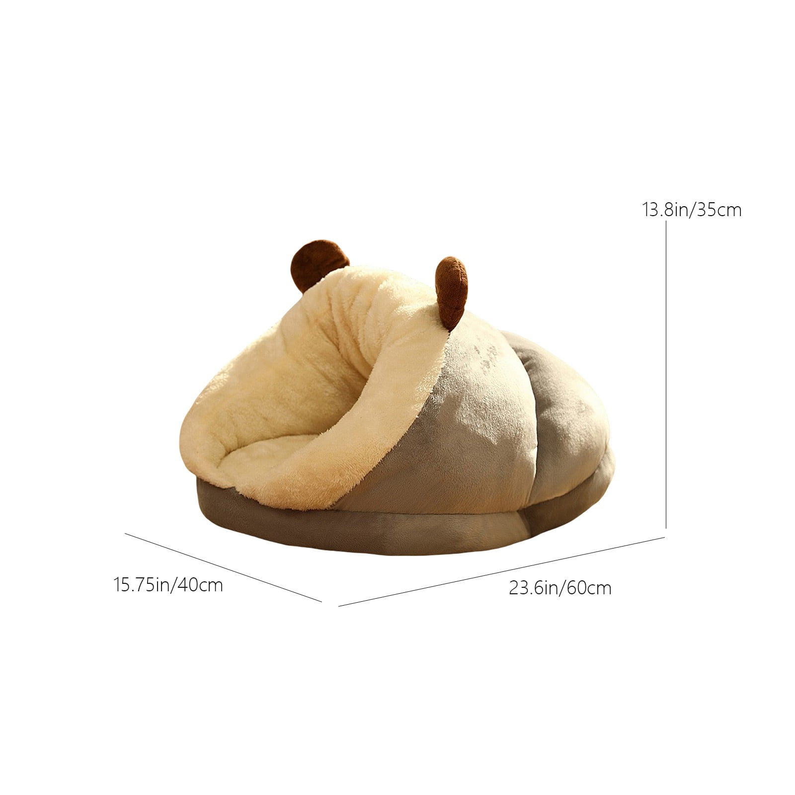 Matoen Bed for Dog and Cat, Pet Bed, Ultra Soft Cute Plush Slipper Cat Cave Bed, Anti Slip Warm Pet House Nest, Self-Warming, Ideal for Indoor Use - Fits up to 20lbs (16"x24"x14", Blue)