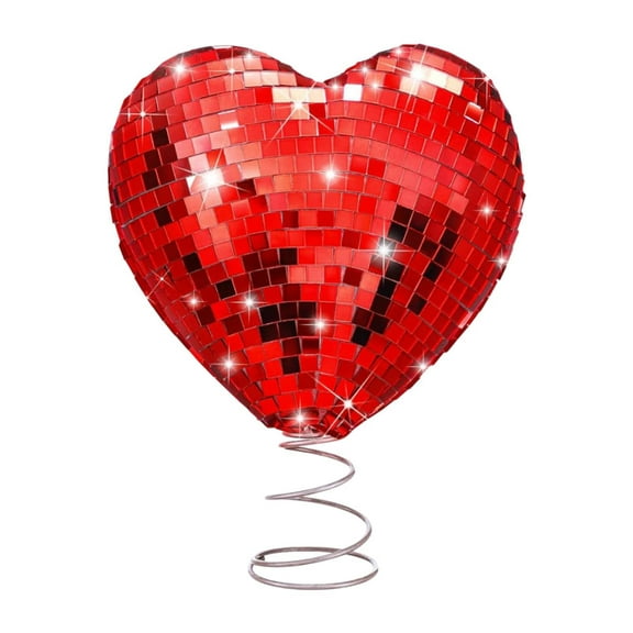EHJRE Valentine Heart Display Creative Decorative Shiny Treetop Decor for Red
