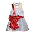 thumbnail image 6 of MSemis Kids Girls Shiny Sequins Christmas Santa Ballet Tutu Dress Figure Ice Skating Dress White 16, 6 of 7