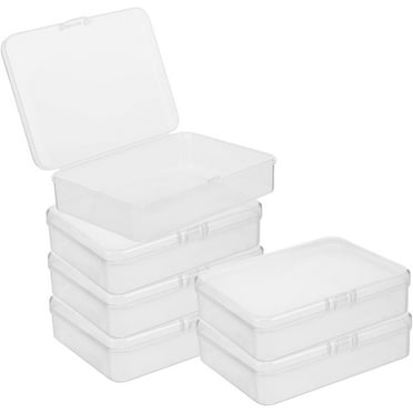 6 Pcs Mini Clear Plastic Storage Boxes – Small Rectangle Containers For Beads, Jewelry, Crafts & More (4.53 X 3.35 X 1.1 Inch)