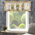 thumbnail image 4 of Sunflowers Farmhouse Short Window Curtain Valances, Spring Gnomes Hydrangea Daisy Botanical Beige Rod Pocket Kitchen Valances for Living Room Bedroom Bathroom Cafe 42" x 12", 4 of 8