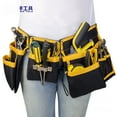 thumbnail image 5 of Heavy-Duty Oxford Cloth Electrician Tool Belt with Adjustable Waistband - Dual-Pouch Design for Hardware Tools, Wear-Resistant & Lightweight Multi-Functional Work Waist Pack with Hooks, Yellow-Black, 5 of 5