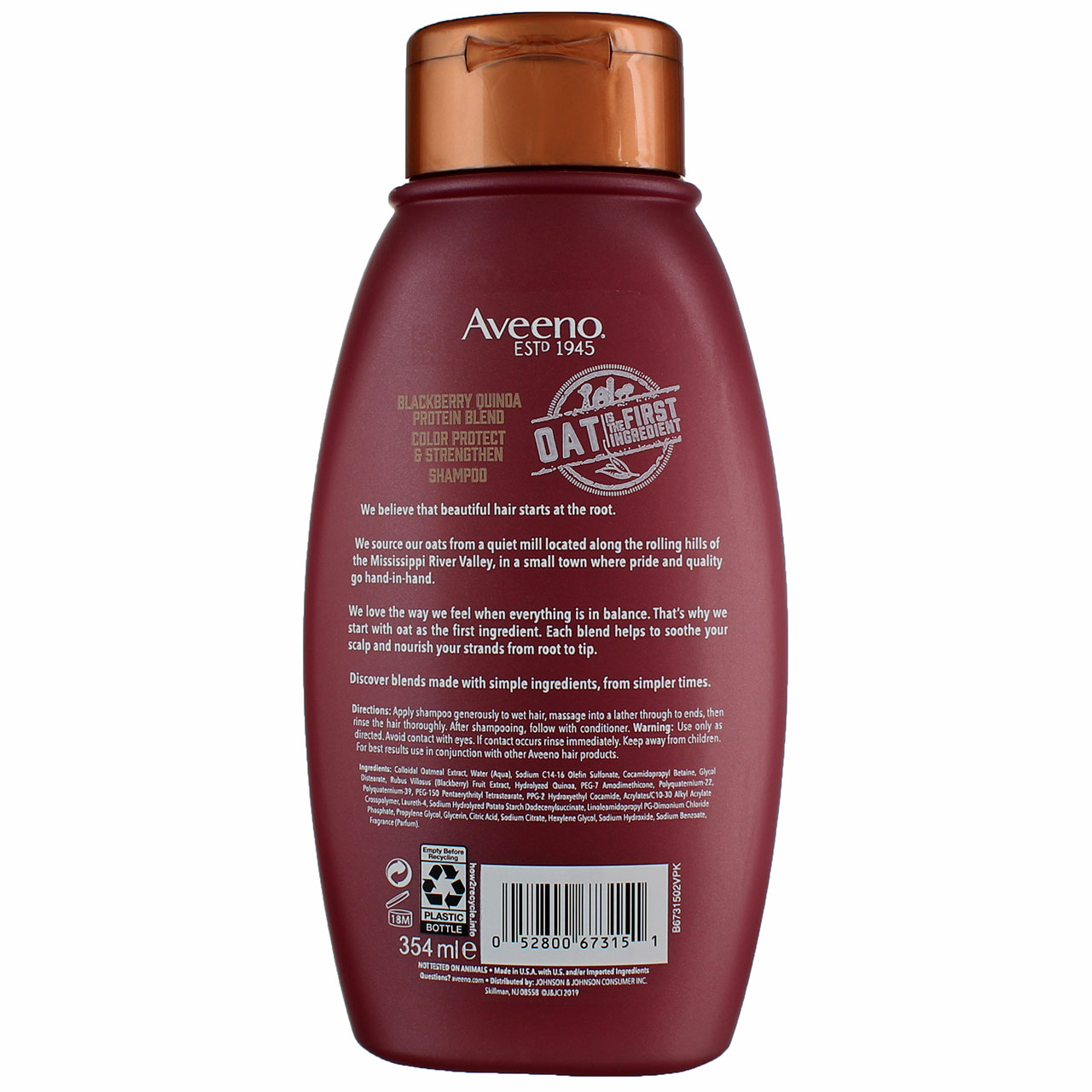 AVEENO Blackberry Quinoa Protein Blend Shampoo, 12 oz (Pack of 2) - image 2 of 2