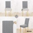 thumbnail image 4 of Deconovo - Funda de silla de comedor de punto jacquard, elástica, lavable y extraíble, de licra, para banquetes, juego de 4, color gris claro, 4 of 7