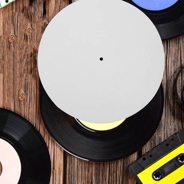 KONTONTY 2Pcs Record Turntable Mats Felt Gray Noise Reduction for Collectors