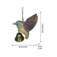 thumbnail image 2 of Handcrafted Wooden Hummingbird Hanging Ornament with Bells, Rustic Bird Decor for Garden Patio – Soothing Wind Chime Gift for Nature Lovers Home Outdoor Decoration, 2 of 5