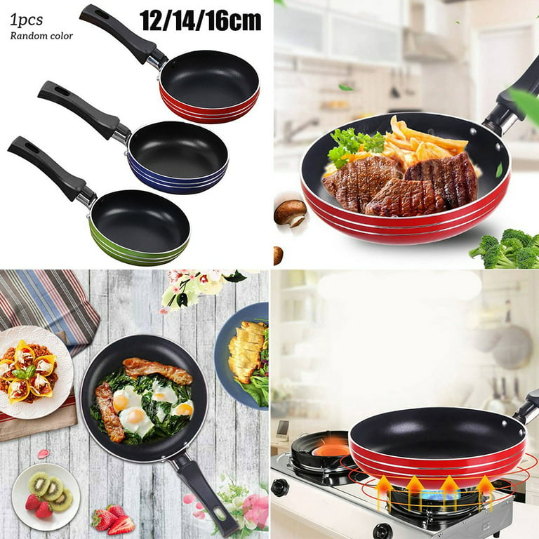 Leke Nonstick Frying Pan Skillet,Non Stick Stainless Steel Fry Pan Egg Pan  Omelet Pans, Cookware Chef's Pan, PFOA Free,Induction Compatible(Random  Color, 4.7-Inch,1 Pcs) 