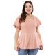 thumbnail image 1 of BluTop Peplum Escote Corazón Mangas Volantes TalGrande PaMujer Ro1X, 1 of 6
