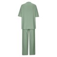 thumbnail image 4 of Honeeladyy Women 2 Piece Summer Outfits Casual Short Sleeve Tops with Long Pants Plus Size Tracksuit Lounge Sets Green XXL, 4 of 4