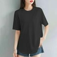 thumbnail image 2 of Women's Casual T Shirts Cotton Mid Sleeve Summer Basic Tunics Tee Tops, 2 of 4