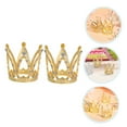 thumbnail image 6 of MUSEYA 2Pcs Mini Crown for Cake Golden Alloy for Party Favors at Baby Showers, 6 of 7