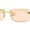 Gold Peach, variant on Cougar Jewel Rimless Narrow Rectangular Luxury Pimp Sunglasses Gold Black