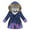Blue, variant on Toddler Girls' Winter Coat Insulated Long Parka Hooded Puffer Jacket with Faux Fu𝐫 Collar Kids Fleece Lined Down Coat