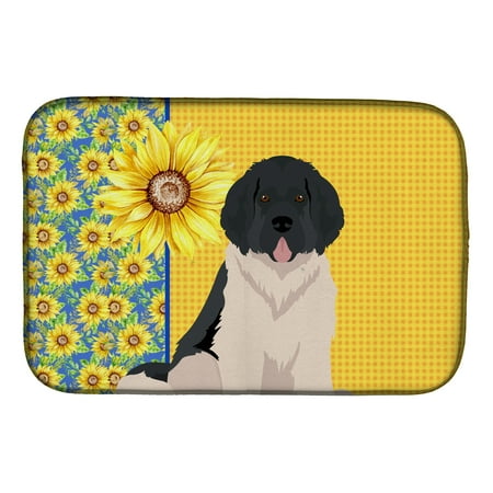 

Summer Sunflowers Landseer Newfoundland Dish Drying Mat 14 in x 21 in