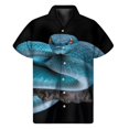 thumbnail image 3 of Camisas hawaianas con estampado 3D de serpiente para hombre, camisas de verano con solapa y botones, holgadas y con personalidad, de manga corta, 3 of 5