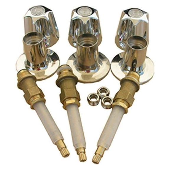 Price Verve Shower Trim Set with Stems - 3 Piece Replacement Kit - Tub and Shower Faucet - Chrome Finish