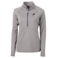 thumbnail image 2 of Women's Cutter & Buck  Gray Detroit Lions Adapt Eco Knit Stretch Recycled Half-Zip Pullover Top, 2 of 3