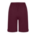thumbnail image 5 of Fsgntruao Bermuda Shorts for Women Elastic Waist Knee Length Casual Loose Drawstring Capri Pants with Pockets Wide Leg Summer Shorts, 5 of 6