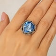 thumbnail image 4 of SATYAVIE JEWELLERY Fine Sterling Silver Ring For Womens Tanzanite Ring Sterling Silver Boho Ring December Birthstone Heart Gemstone Ring Size US 4.5, 4 of 6