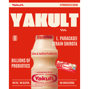 Yakult Non-Fat Live & Active Probiotic Drink, 2.7 fl oz, 5 Count, Gluten Free, Fat Free, Cholesterol Free- Yogurt section