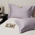 thumbnail image 1 of Xiao Hua 1 funda de almohada de algodón de fibra larga de 100 g/m². Clásica y atemporal, funda de almohada sencilla de color liso, que queda genial en cualquier cama. 48 x 74 cm (lila)., 1 of 5