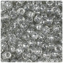 BeadTin Crystal Black Sparkle 9mm Barrel Pony Beads (500pcs)