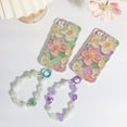 thumbnail image 6 of Compatible for iPhone 14 Case Cute Oil Flowers Floral Bracelet Cover with Lovely Flower Green Lanyard Wrist Strap for Women Girls, Soft TPU Cover for iPhone 14 - Green Oil Flowers, 6 of 13