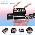 thumbnail image 3 of Stagiant Estuche de tren de maquillaje con ruedas Maleta de cosméticos grande Carro Maquillaje Caja de almacenamiento de equipaje 4 bandejas con riel deslizante Ruedas giratorias de capa media extraíb, 3 of 5