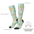 thumbnail image 4 of KLL Elephant and Flowers Print Cool Socks Men's Women's Crew Socks Funny Crazy Novelty Stockings, 4 of 6