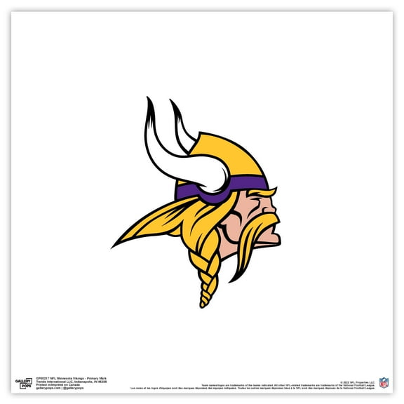 Gallery Pops NFL Minnesota Vikings - Primary Mark Wall Art, Unframed Version, 12" x 12"