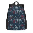 thumbnail image 2 of Zufioo Navy Blue Geometric Pattern Adult Backpack,Wear-resistant and Breathable Multi-pocket Backpack, Suitable for Travel, Business and Outdoor Activities, 2 of 9