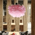 thumbnail image 3 of Lámpara de pantalla de plumas artificiales, decoración de lámpara colgante, pantalla de lámpara Rosa claro, 3 of 6