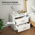 thumbnail image 4 of HOMCOM Bedside Table with 2 Drawers, Modern Nightstand for Bedroom, White, 4 of 10