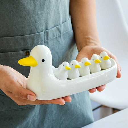 

XWQ 1 Set Duck Shape Chopsticks Rest Anti-slip Ceramic Kitchen Table Chopstick Rest Stands for Dining Room