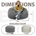 thumbnail image 4 of CONCETTA 4ft Sofa Bean Bag Chair , Oversized Beanbag for Adults with Soft Removable Cover, Gray, 4 of 7