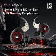 KBEAR IEM Headphones Bang-K,Wired Gaming Earbuds 1DD HiFi Earphones with 2 PIN-C Detachable Cable for Gamers Musicians