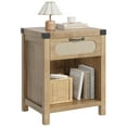thumbnail image 2 of Boho Farmhouse Rattan Entryway Storage Cabinet with Drawer and Storage Shelf – Bedside table End Table for Bedroom or Living Room – Natural Wood Color, 2 of 6