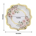 thumbnail image 2 of BalsaCircle 25 White 10" Floral Disposable Dinner Salad Paper Plates Gold Scallop Trim Events Decorations, 2 of 8