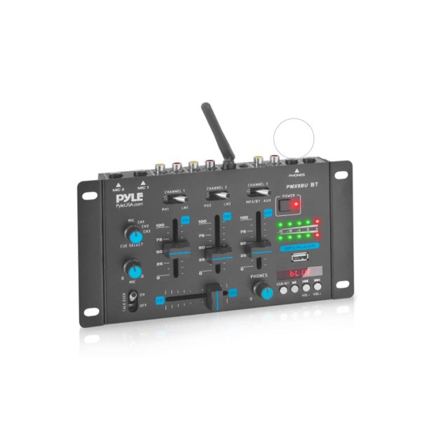Pyle PMX8BU 3 Channel Bluetooth Sound Board Mixer System Mic - Walmart.com