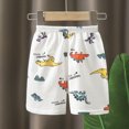 thumbnail image 2 of KPOPLK Summer Toddler Boys Shorts Boy Cotton Casual Shorts Elastic Waist Lounge Shorts with Pockets Size 3-4 Years,White, 2 of 7